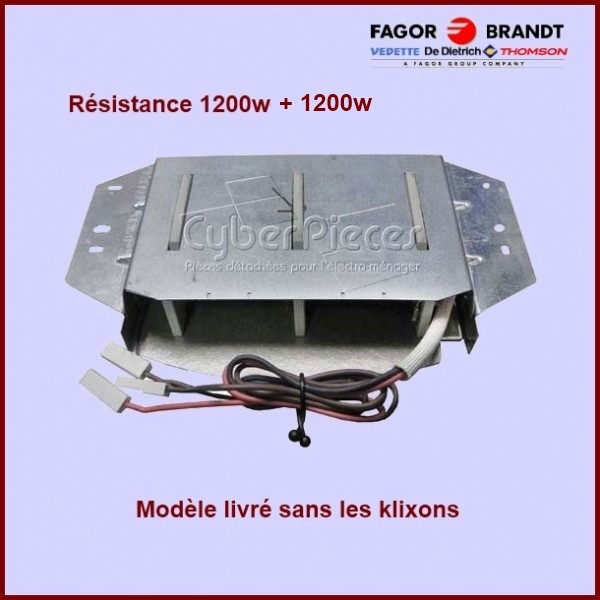 Résistance 1200+1200W - 230V - version sans klixons / 57X2272 CYB-012713