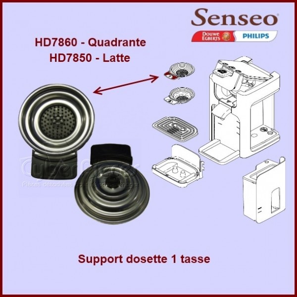 Support dosette 1 tasse 422225944210 pour Cafetière - Expresso broyeur,  PHILIPS,SAECO, ,SENSEA VIVA CAFE,SENSEO,SENSEO QUADRANTE,SENSEO VIVA CAFE, SENSEO VIVA CAFE PLUS,VIVA CAFE