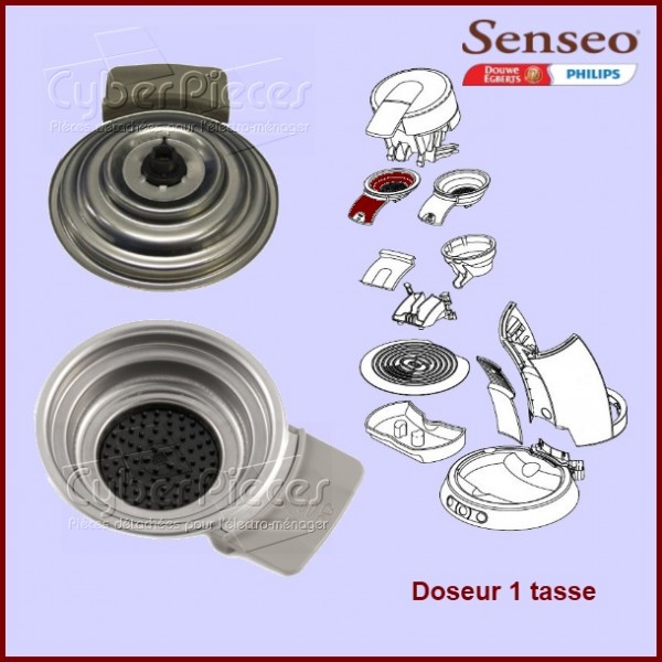 Support de filtre 1 tasse Senseo HD7850 - 422225943890 CYB-075015