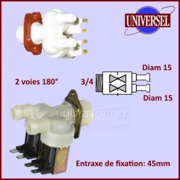 Électrovanne 2 voies 180° - Ø14-15mm CYB-006187