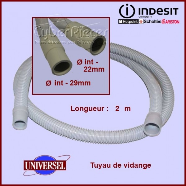 Tuyau de vidange embouts droits 2m CYB-129046