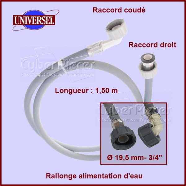 Tuyau d'alimentation d'eau coudé 1.50m Tuyau d'alimentation d'eau coudé 1.50m