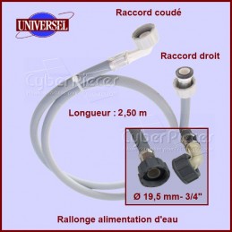 Tuyau d'alimentation d'eau 2.50m - coudé CYB-001595