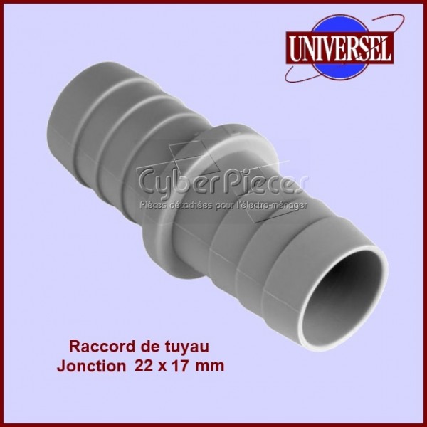 Jonction 22X17 mm pour tuyau de vidange - Pièces lave-vaisselle