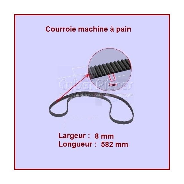 Courroie 582mm machine à pain SS-188290 CYB-036580