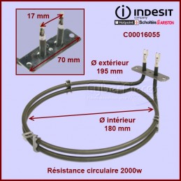 Résistance circulaire 2000W Indesit C00016055 CYB-132213