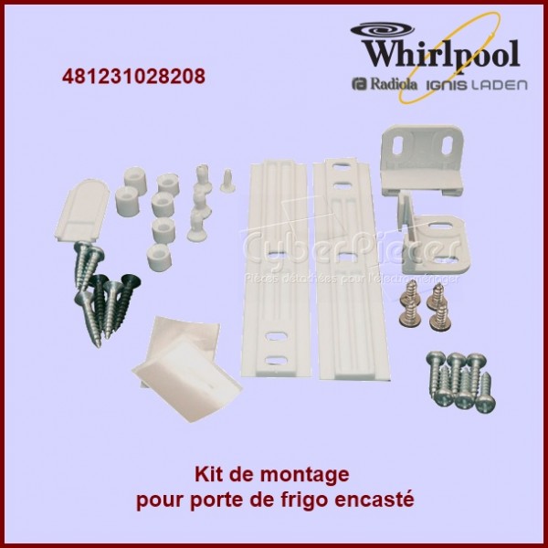 Kit de montage universel pour porte glissiere frigo encastré