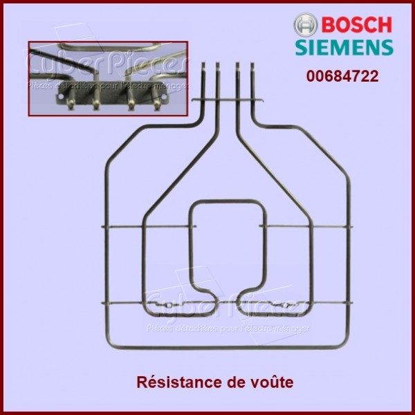 Résistance supérieure 1500W + 1300W pour four et cuisinière