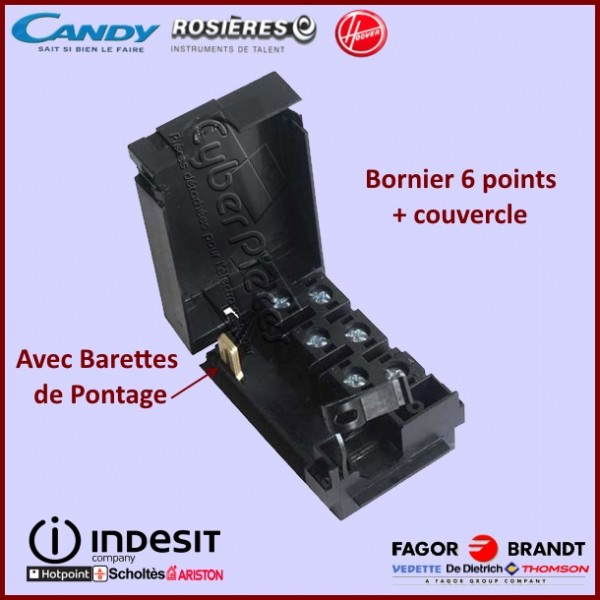 Bornier 6 Points + Capot Noir Indesit C00136759 CYB-058322