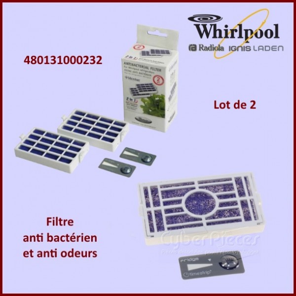 Lot de 2 filtres à air anti-bactérien 480131000232 Lot de 2 filtres à air anti-bactérien 480131000232