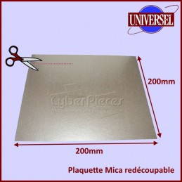 Plaquette Mica 200x200mm à découper selon la forme d'origine CYB-016827