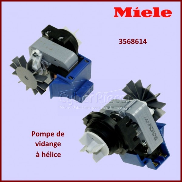 Pompe de vidange 100w avec hélice Miele 3568614 - Version adaptable CYB-008440