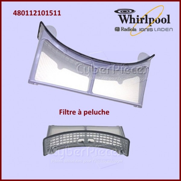 Filtre à peluche Whirlpool 480112101511 Filtre à peluche Whirlpool 480112101511