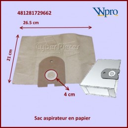 Sac papier d'aspirateur HOOVER GALAXY 481281729662 CYB-218641