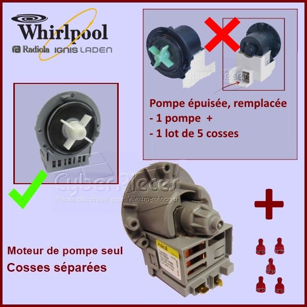 Kit de remplacement pour Moteur de pompe seul Odalys 481236018474 CYB-000529