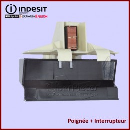 Kit Poignée Noire Complète + Interrupteur Indesit C00039361 CYB-047425