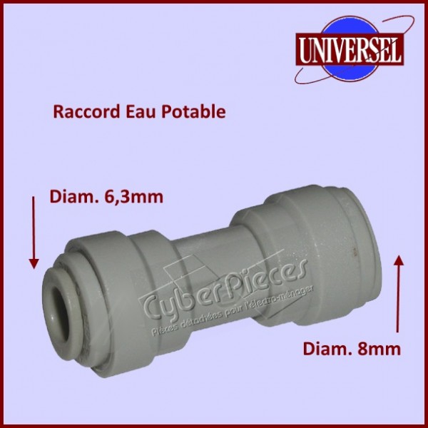 Raccord Droit Réducteur 8MM / 6MM - Pièces réfrigérateur & congélateur