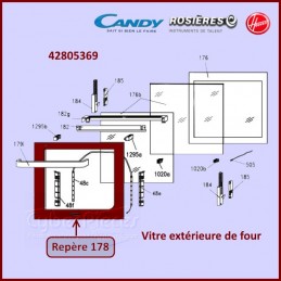 Verre extérieur de porte Candy 42805369 CYB-083133