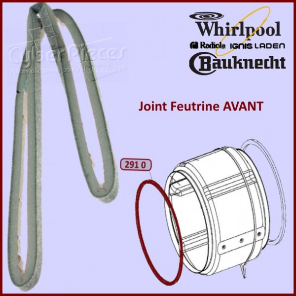 Joint Feutre Avant de Tambour Whirlpool 481246668561 CYB-083423