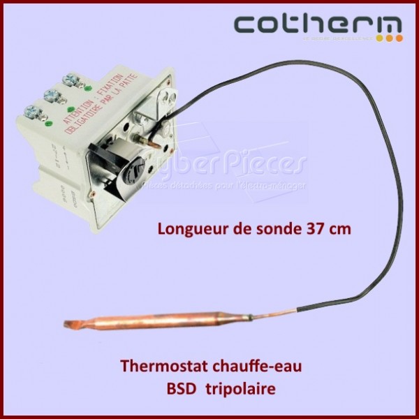 Thermostat chauffe-eau Cotherm BSD Tripolaire - Sondes L.37CM CYB-158565