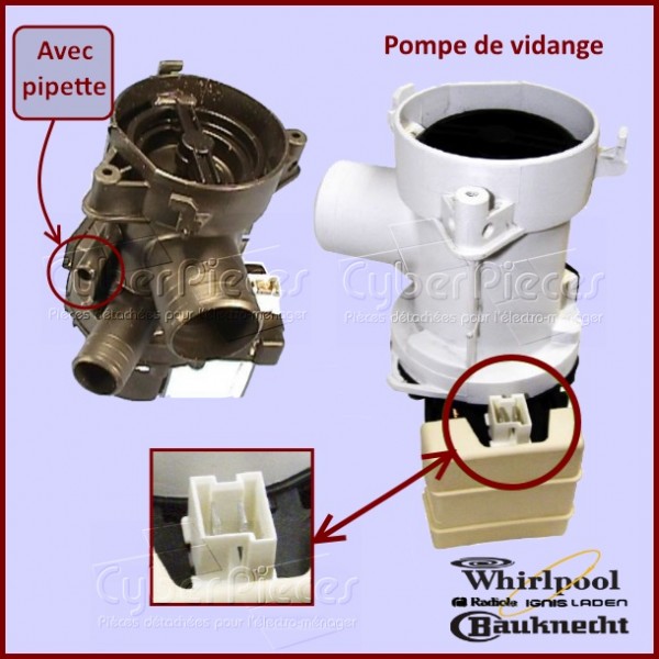 Pompe de vidange Whirlpool 481936018198 CYB-000499