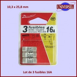 Fusible 16A - 10,3X25,8mm en céramique CYB-235426