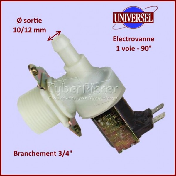 Électrovanne 1 voie 90° Ø 10/12mm CYB-006033