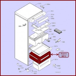 Tiroir supérieur de congélateur 2144667108***épuisé*** CYB-132862
