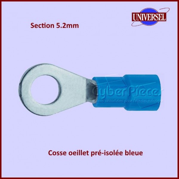 lot de 5 Cosses oeillet pré-isolée bleue - Section 5.2mm CYB-234719