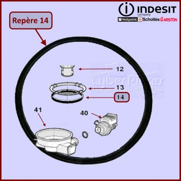 Joint du Fond de Cuve Indesit C00054828 CYB-317788