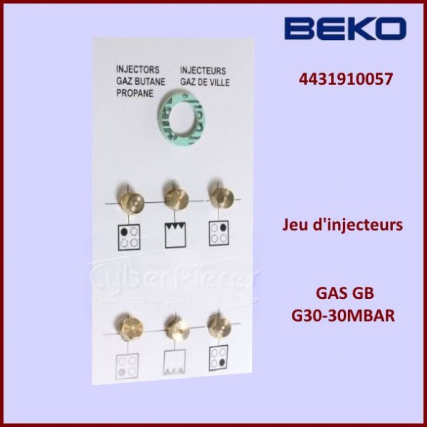 Jeu d'injecteurs GAS G30-30Mbar Beko 4431910057 CYB-014632