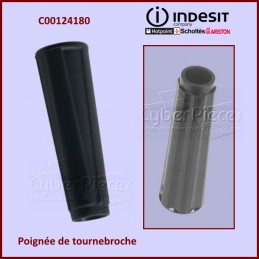 Poignée noire de tourne broche Indesit C00124180 CYB-056267