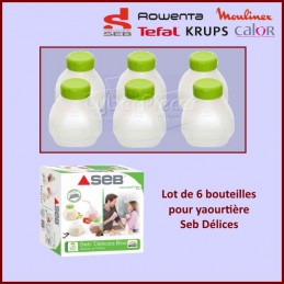 Seb XF102000 6 bouteilles de yaourt à boire pour yaourtière délices, multi  délices et compact.: : Accessoires électroménager