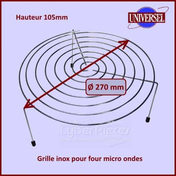 Grille Inox Haute pour Micro Onde Ø 27cm CYB-083584