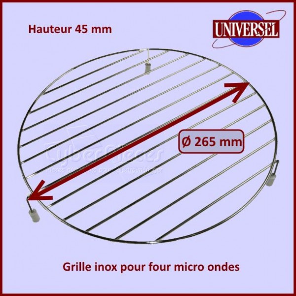 Grille Inox basse pour micro-ondes Ø 26,5cm CYB-071512