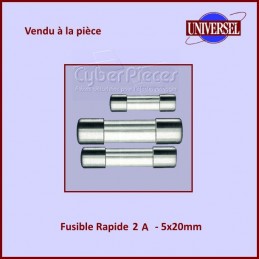 Fusible 2A Rapide 5x20mm en verre - Composants électriques