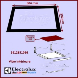 Vitre intérieure 504X392mm Electrolux 5612851096 CYB-228145