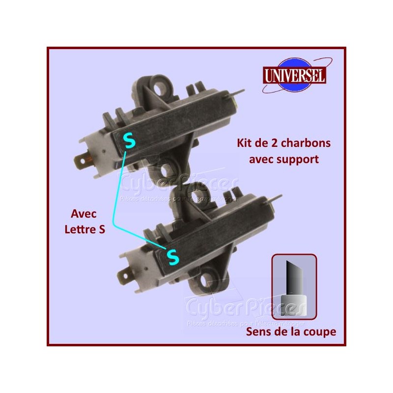 Charbon moteur avec support 32x13,5x5mm Type S CYB-008181