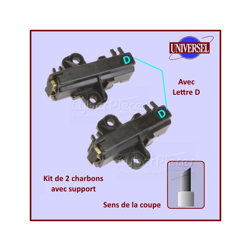 Charbon moteur avec support 30x13x4,5mm Type D Charbon moteur avec support 30x13x4,5mm Type D