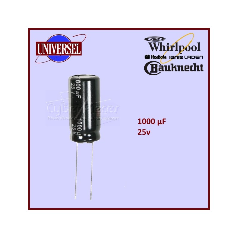 Condensateur 1000,0µF (1000,0MF) - 25V maxi. CYB-182003