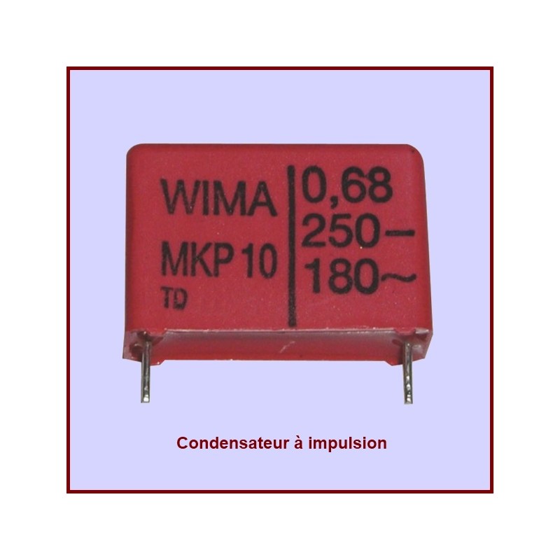 Condensateur à impulsion MKP10 0,68µF (0,68mF) - 250V maxi. CYB-209557