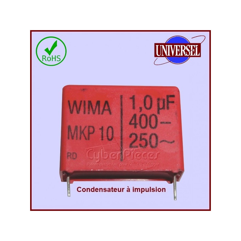 Condensateur à impulsion 1,0µF (1,0MF) - 450V maxi. CYB-440073