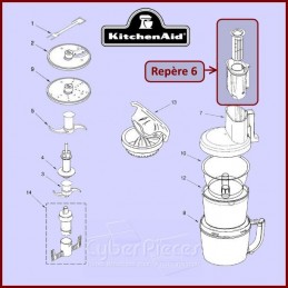 Poussoir large transparent KFP7WP Kitchenaid 8212020 CYB-019323