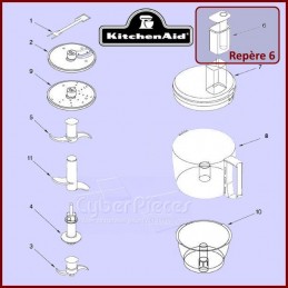 Poussoir double blanc KFP7DPWH Kitchenaid 8212251***épuisé*** CYB-019408