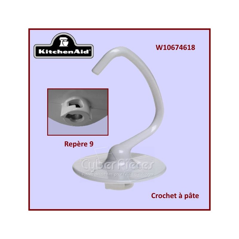 Crochet à pâte blanc K45DH Kitchenaid W10674618 CYB-021104