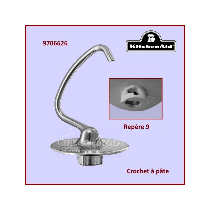 Crochet à pâte aluminium K45BDH Kitchenaid 9706626 CYB-021630