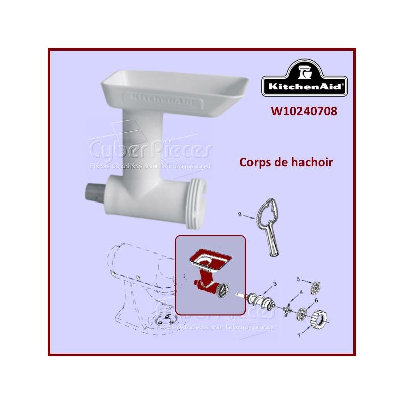 Corps de hachoir seul Kitchenaid FGA W10240708 CYB-353083