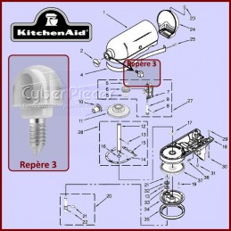 Vis grise de fixation Kitchenaid 9709196 CYB-077583