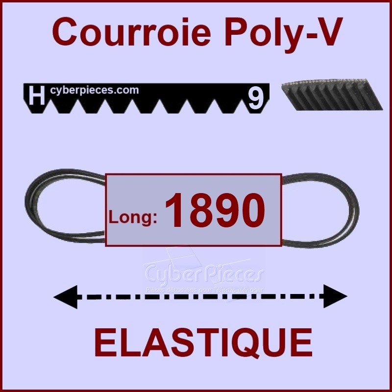 Courroie 1890H9 - EL- élastique CYB-124898