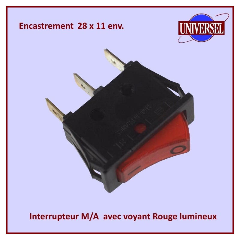 Interrupteur Simple M/A Lumineux CYB-111898